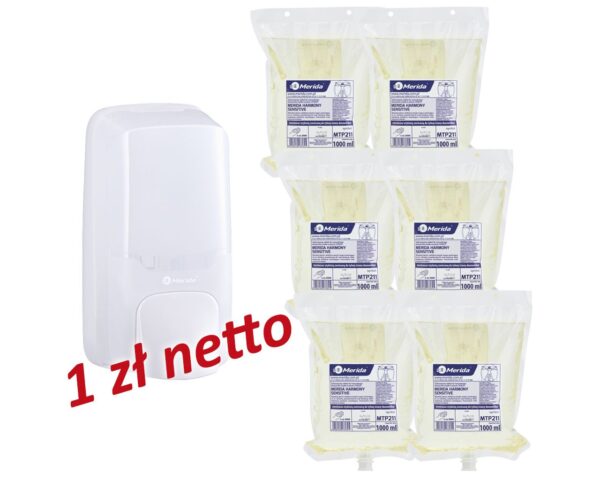 Dozownik mydła w pianie MERIDA HARMONY za 1 zł netto przy zakupie 6 wkładów z mydłem MERIDA HARMONY SENSITIVE