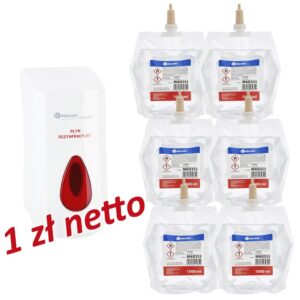 Dozownik płynu dezynfekcyjnego MERIDA TOP za 1 zł netto przy zakupie 6 wkładów z płynem MERIDA POLANA DDR+