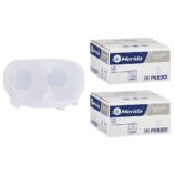 Pojemnik na dwie rolki papieru toaletowego bez gilzy MERIDA HARMONY za 50 zł netto przy zakupie 2 kartonów papiery toaletowego MERIDA CLASSIC PKB301 (36 x 125 m = 4500 m, 18 000 listków)