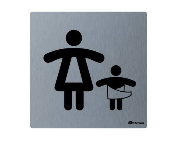 Piktogram - pomieszczenie dla matki z dzieckiemwym. 95 x 95 x 2 mm, stal matowa Piktogram - pomieszczenie dla matki z dzieckiemwym. 95 x 95 x 2 mm, stal matowa