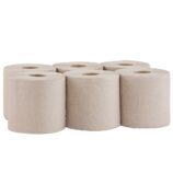 Ręczniki papierowe w roli MERIDA ECONOMY MAXI, szare, jednowarstwowe, długość 135 m, opakowanie 6 rolek