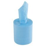 Ręczniki papierowe w roli MERIDA TOP CENTER PULL MINI, niebieskie, średnica 16,5 cm, długość 122 m, dwuwarstwowe, zgrzewka 6 rolek