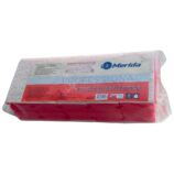 Zmywak profesjonalny nierysujący do delikatnych powierzchni, pianka czerwona, fibra biała, opakowanie 10 szt.