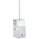 Szczotka do WC z uchwytem mocowanym do ściany, stal polerowana