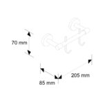 Drążek L130 mm z dwoma haczykami