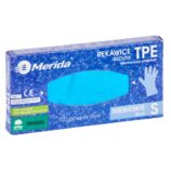 Rękawice elastomerowe TPE, niebieskie, rozmiar S, opakowanie 100 szt.