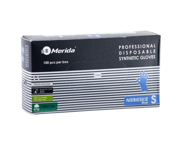 Rękawice winylowo - nitrylowe, niebieskie, rozmiar S, opakowanie 100 szt. Rękawice winylowo - nitrylowe, niebieskie, rozmiar S, opakowanie 100 szt.