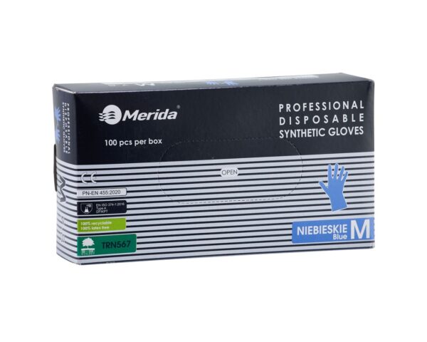 Rękawice winylowo - nitrylowe, niebieskie, rozmiar M, opakowanie 100 szt.