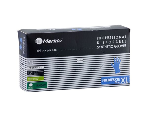Rękawice winylowo - nitrylowe, niebieskie, rozmiar XL, opakowanie 100 szt.