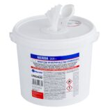 Chusteczki nasączone do dezynfekcji rąk i powierzchni MERIDA POLANA DDR+, wiadro 6 l, rolka 65 m, 260 listków