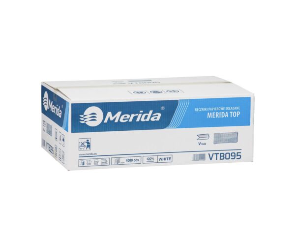 Ręczniki papierowe MERIDA TOP, białe, jednowarstwowe, 4000 szt.