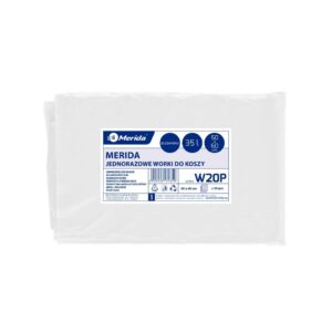 Worki na śmieci MERIDA CLASSIC, 50 x 60 cm, pojemność 35 l, paczka 50 szt., BEZBARWNE, LDPE
