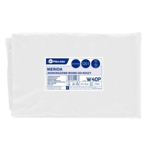 Worki na śmieci MERIDA, 70 x 110 cm, pojemność 120 l, paczka 50 szt., BEZBARWNE, LDPE