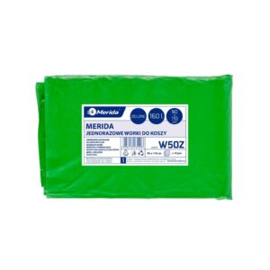 Worki na śmieci MERIDA, 90 x 110 cm, pojemność 160 l, paczka 10 szt., ZIELONE, LDPE