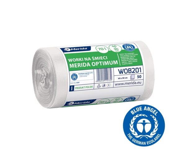 Worki na śmieci 70 l, MERIDA OPTIMUM, białe, 60x90 cm, rolka 50 szt. Worki na śmieci 70 l, MERIDA OPTIMUM, białe, 60x90 cm, rolka 50 szt.