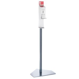 Stojak do dezynfekcji rąk z dozownikiem ze zbiornikiem 800 ml, z przyciskiem łokciowym MERIDA STELLA